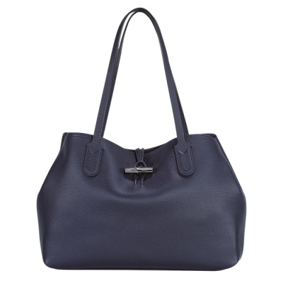 Women's Longchamp Roseau Essential Shoulder Bags Navy | UAE-7659BZ