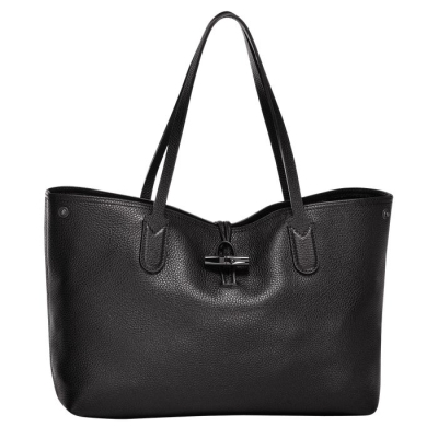 Women's Longchamp Roseau Essential Shoulder Bags Black | UAE-9043FV