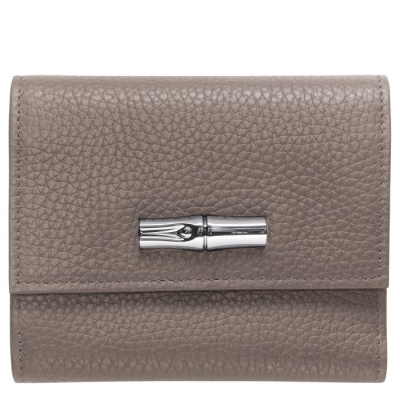 Women's Longchamp Roseau Essential Wallets Grey | UAE-7563AU