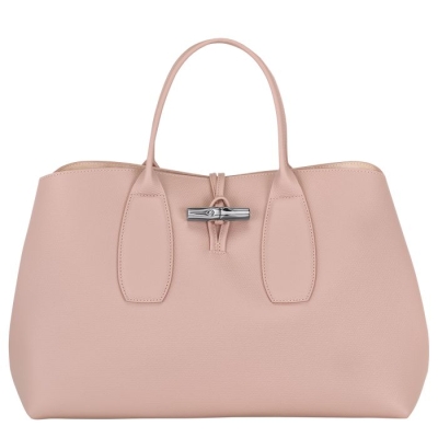 Women's Longchamp Roseau L Top-handle Bags Light Pink | UAE-1279AO