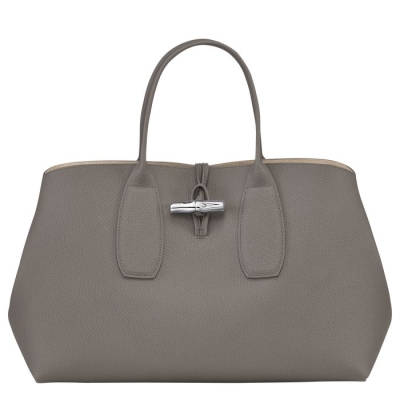 Women's Longchamp Roseau L Top-handle Bags Grey | UAE-8305NX