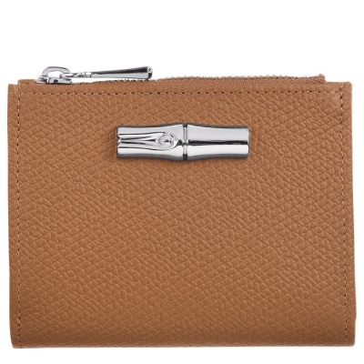 Women's Longchamp Roseau Wallets Beige | UAE-7924YL