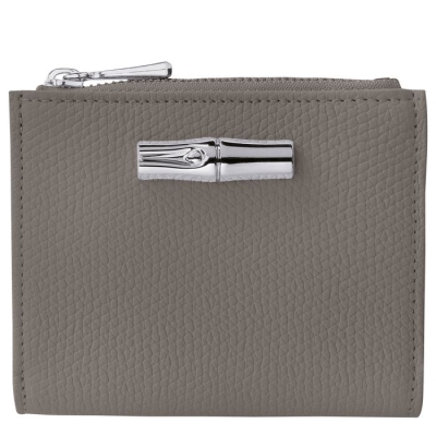 Women's Longchamp Roseau Wallets Grey | UAE-5916FQ