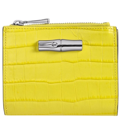 Women's Longchamp Roseau Wallets Yellow | UAE-9435XY