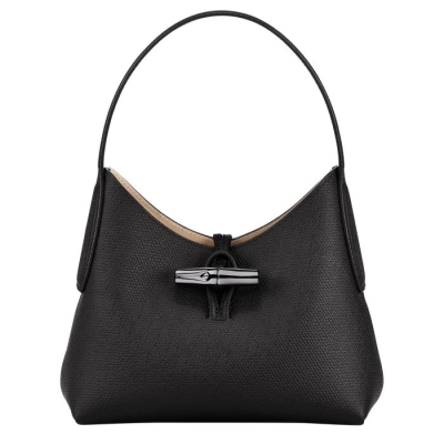 Women's Longchamp Roseau XS Shoulder Bags Black | UAE-7936KB
